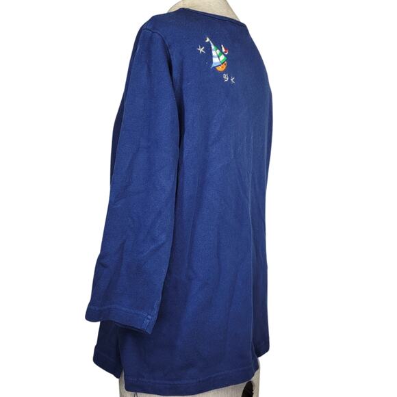 Quacker Factory Blue Nautical Tee Size Small - Picture 5 of 5